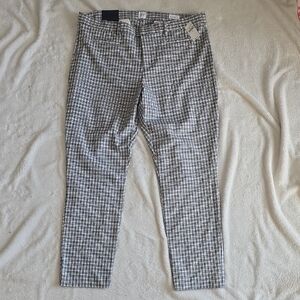 GAP Women's Checkered Chinos - Black and White